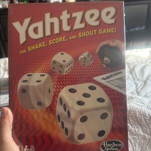 Hasbro Yahtzee Game - Red Box with Black and White Dice